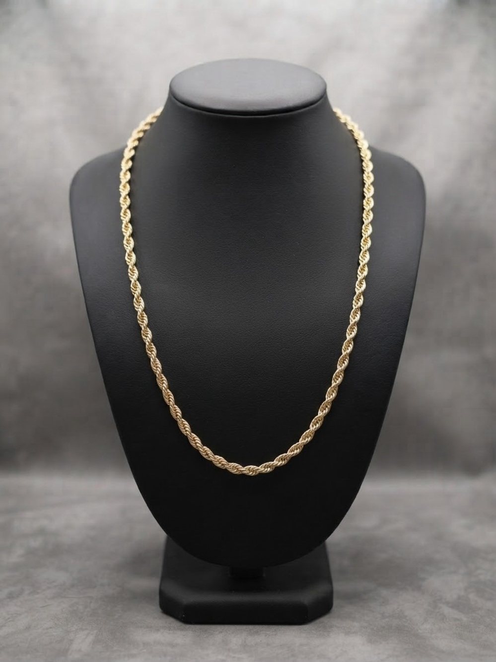 14K Gold Filled 4mm Rope Chain Necklace – Unisex, 27 Inch Lengt